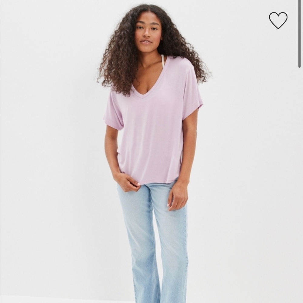 American Eagle Lilac Soft n Sexy V-Neck